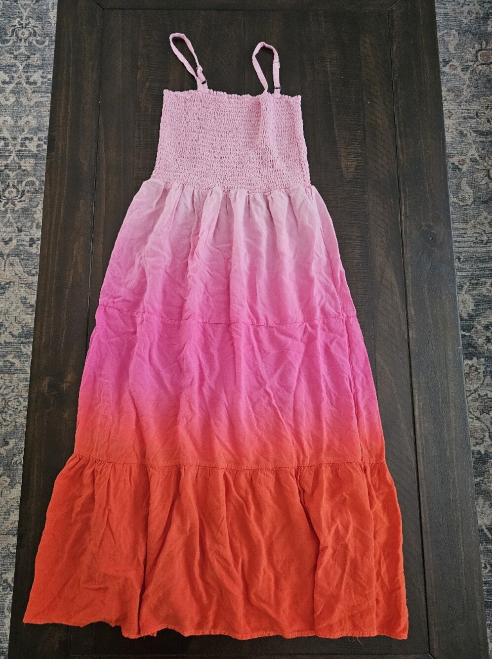 Design History Pink Ombre to Orange Tiered Maxi Dress Girls